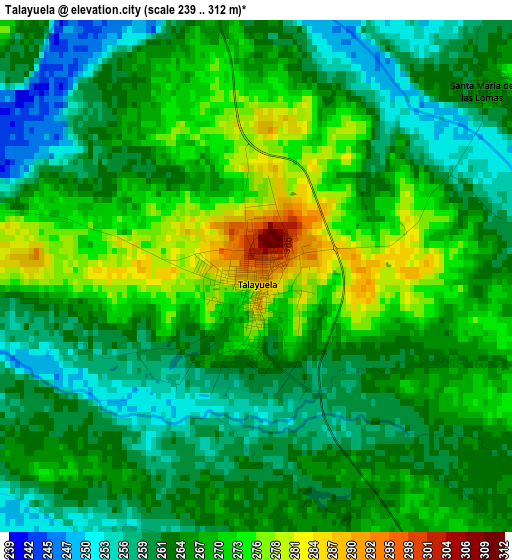 Talayuela elevation map