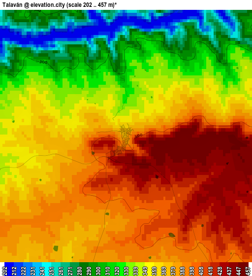 Talaván elevation map