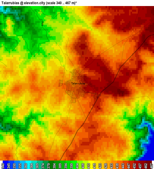 Talarrubias elevation map