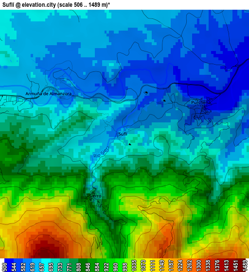 Suflí elevation map