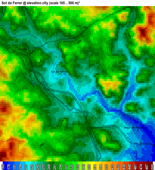 Sot de Ferrer elevation map