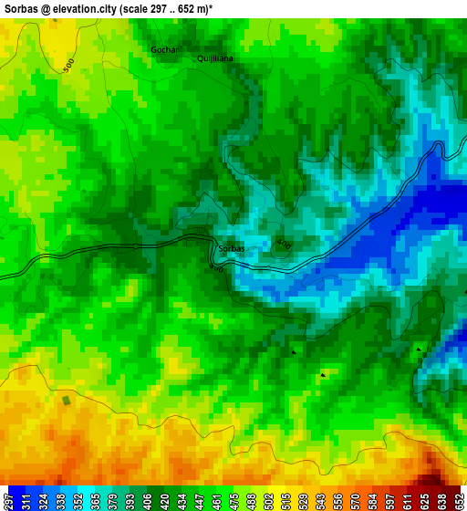 Sorbas elevation map