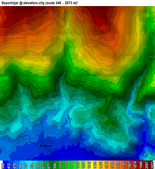 Soportújar elevation map