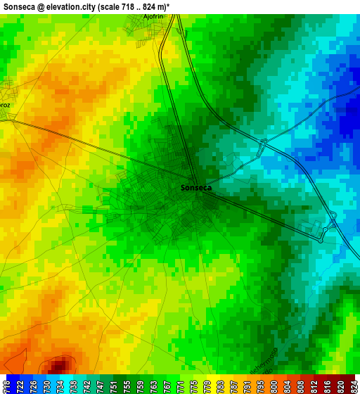 Sonseca elevation map