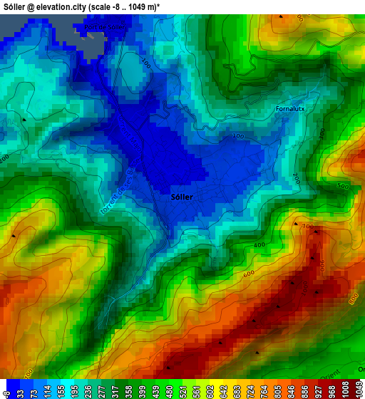 Sóller elevation map