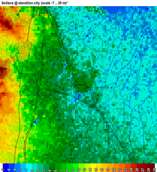 Sollana elevation map