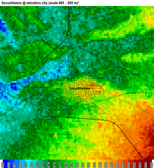 Socuéllamos elevation map