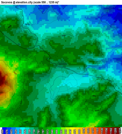 Socovos elevation map