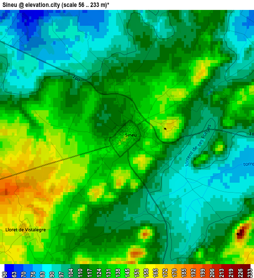 Sineu elevation map