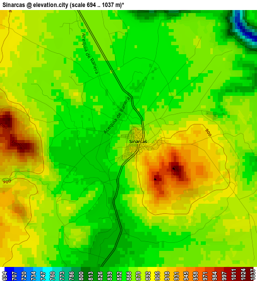 Sinarcas elevation map