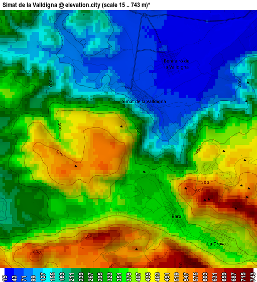 Simat de la Valldigna elevation map