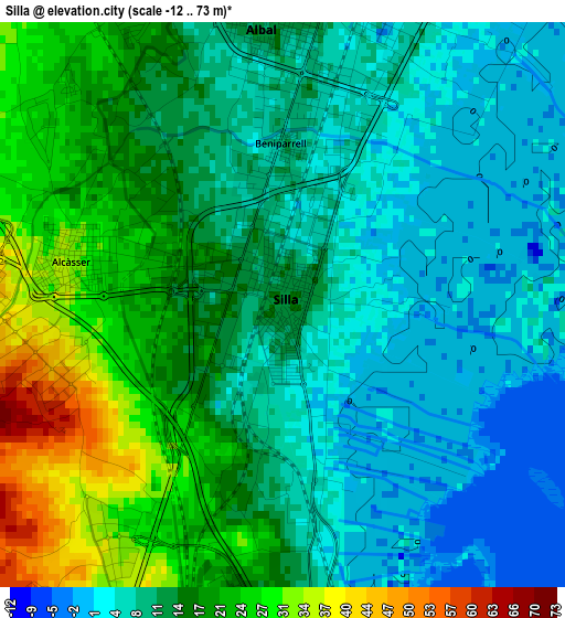 Silla elevation map