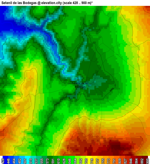 Setenil de las Bodegas elevation map