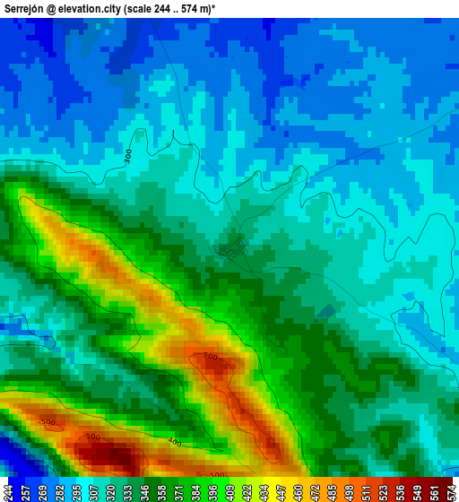 Serrejón elevation map