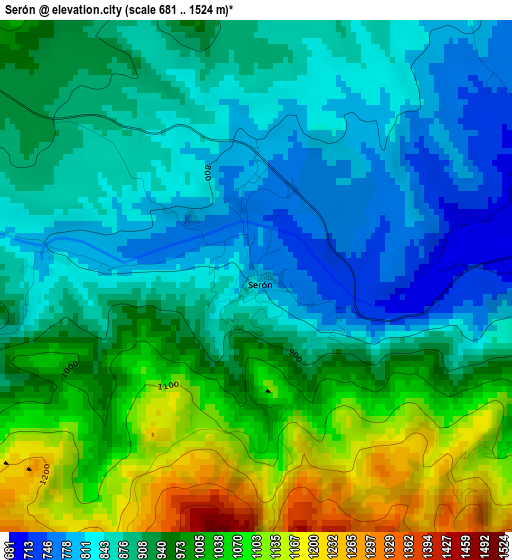 Serón elevation map