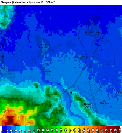 Senyera elevation map