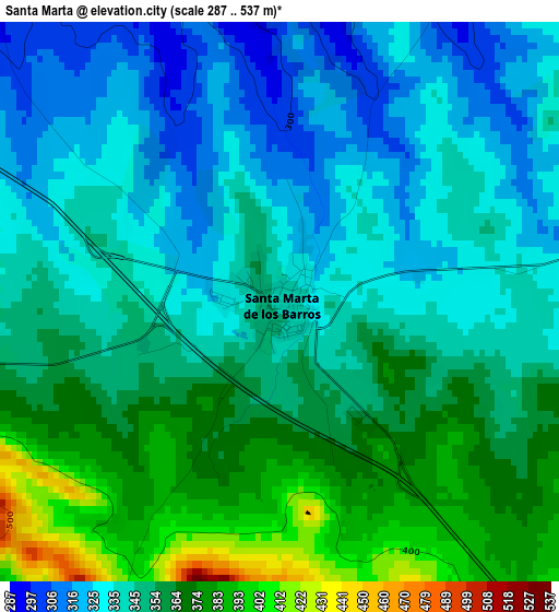 Santa Marta elevation map