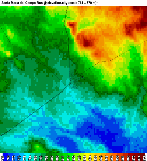 Santa María del Campo Rus elevation map