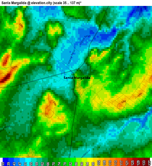 Santa Margalida elevation map