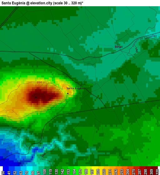 Santa Eugènia elevation map