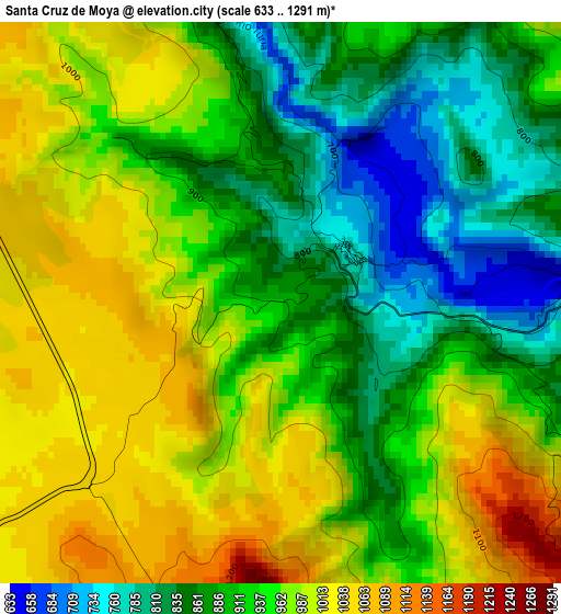 Santa Cruz de Moya elevation map