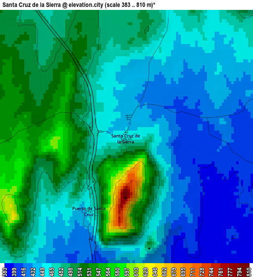 Santa Cruz de la Sierra elevation map