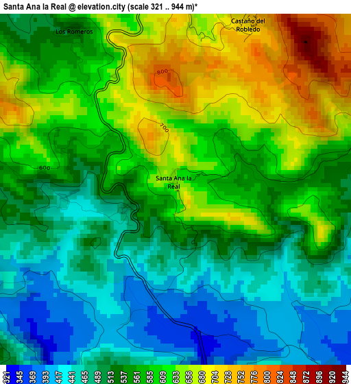 Santa Ana la Real elevation map