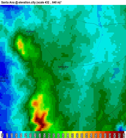 Santa Ana elevation map