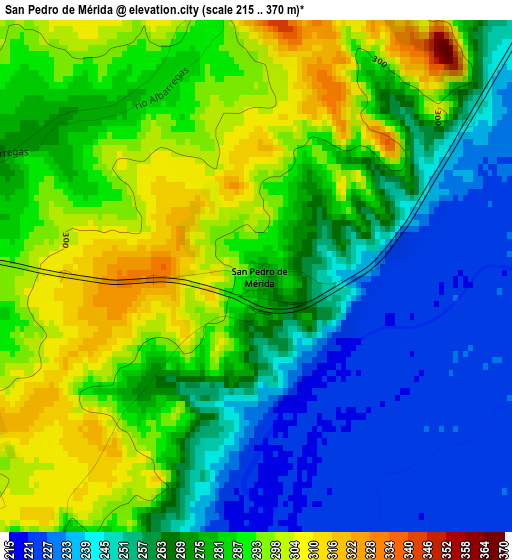 San Pedro de Mérida elevation map