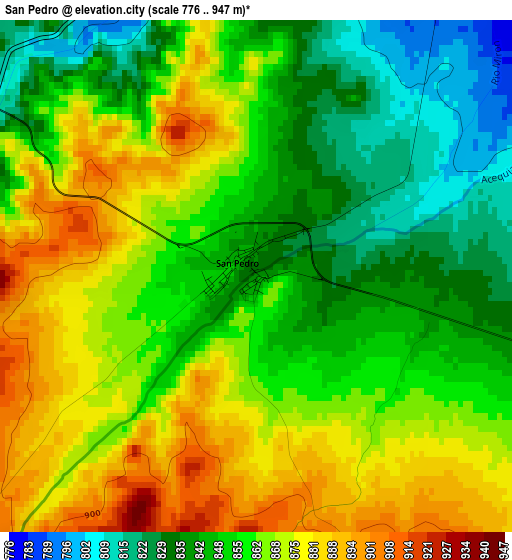 San Pedro elevation map