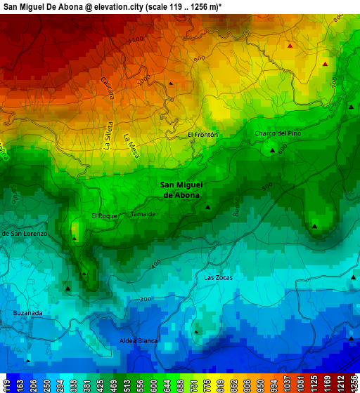 San Miguel De Abona elevation map