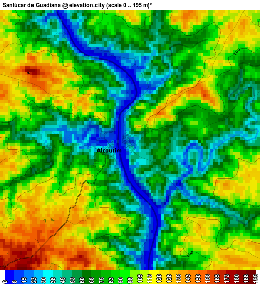 Sanlúcar de Guadiana elevation map