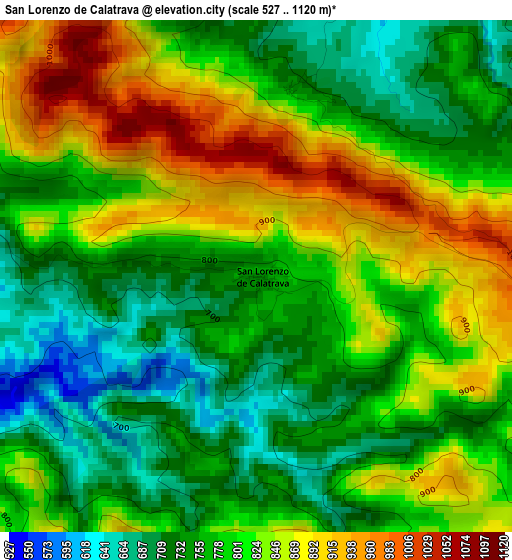 San Lorenzo de Calatrava elevation map