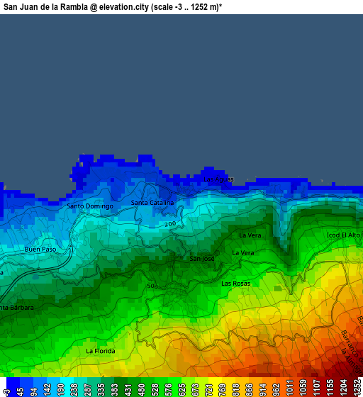 San Juan de la Rambla elevation map