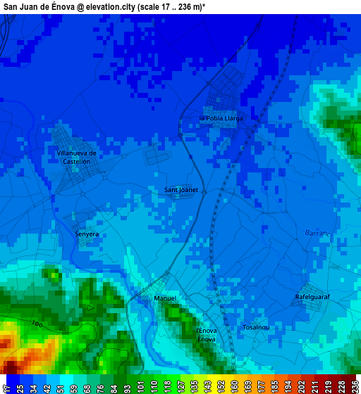 San Juan de Énova elevation map