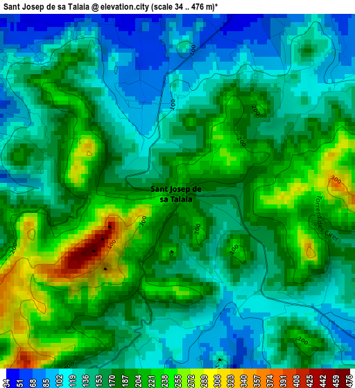 Sant Josep de sa Talaia elevation map