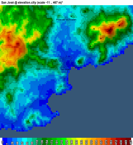 San José elevation map