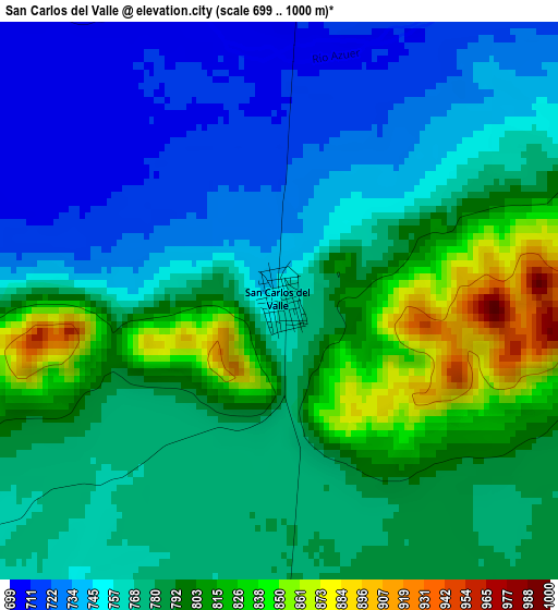 San Carlos del Valle elevation map