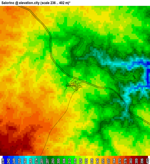 Salorino elevation map