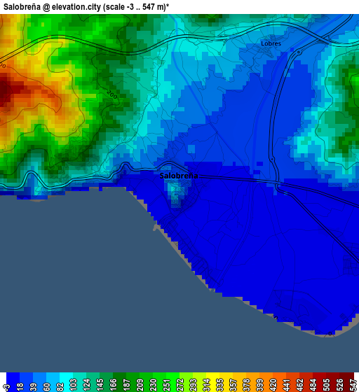 Salobreña elevation map