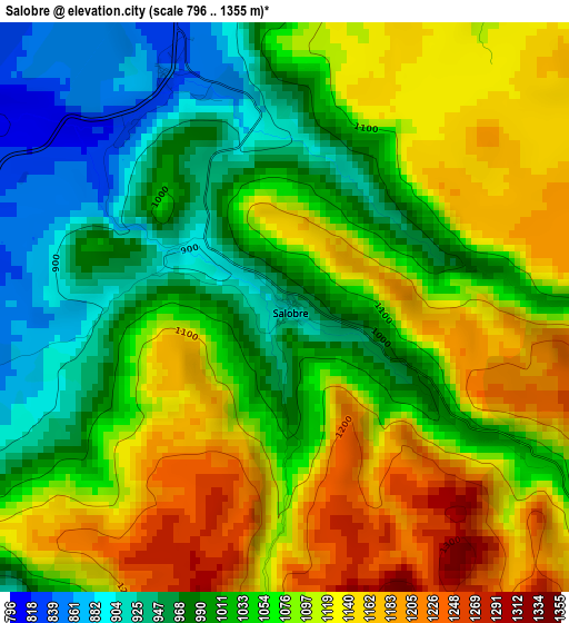 Salobre elevation map