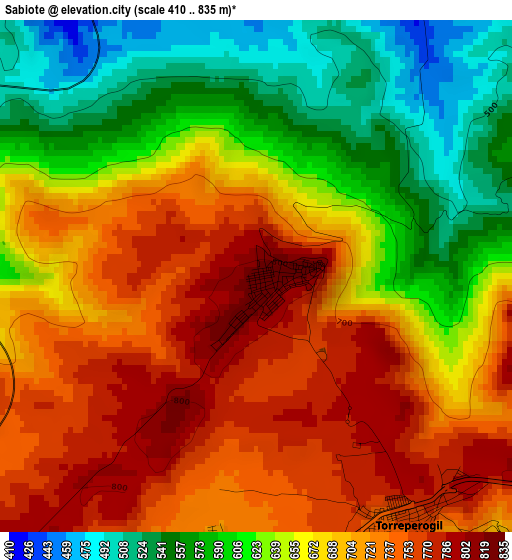 Sabiote elevation map