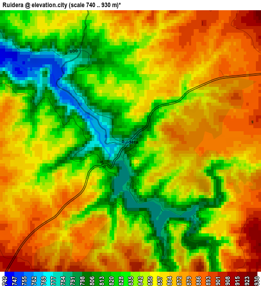 Ruidera elevation map