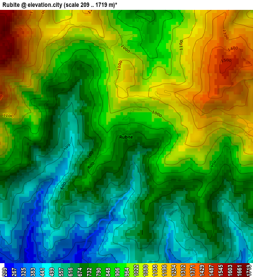 Rubite elevation map