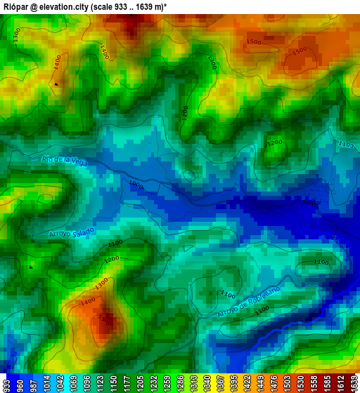 Riópar elevation map