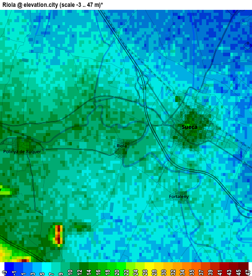 Riola elevation map