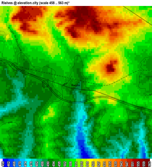 Rielves elevation map