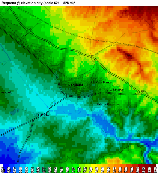 Requena elevation map