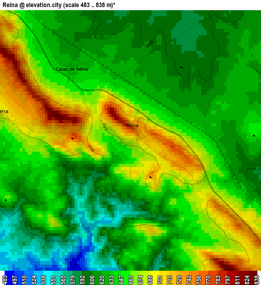 Reina elevation map