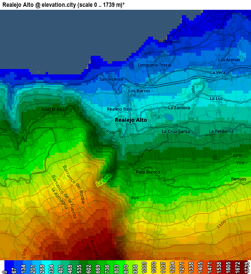Realejo Alto elevation map